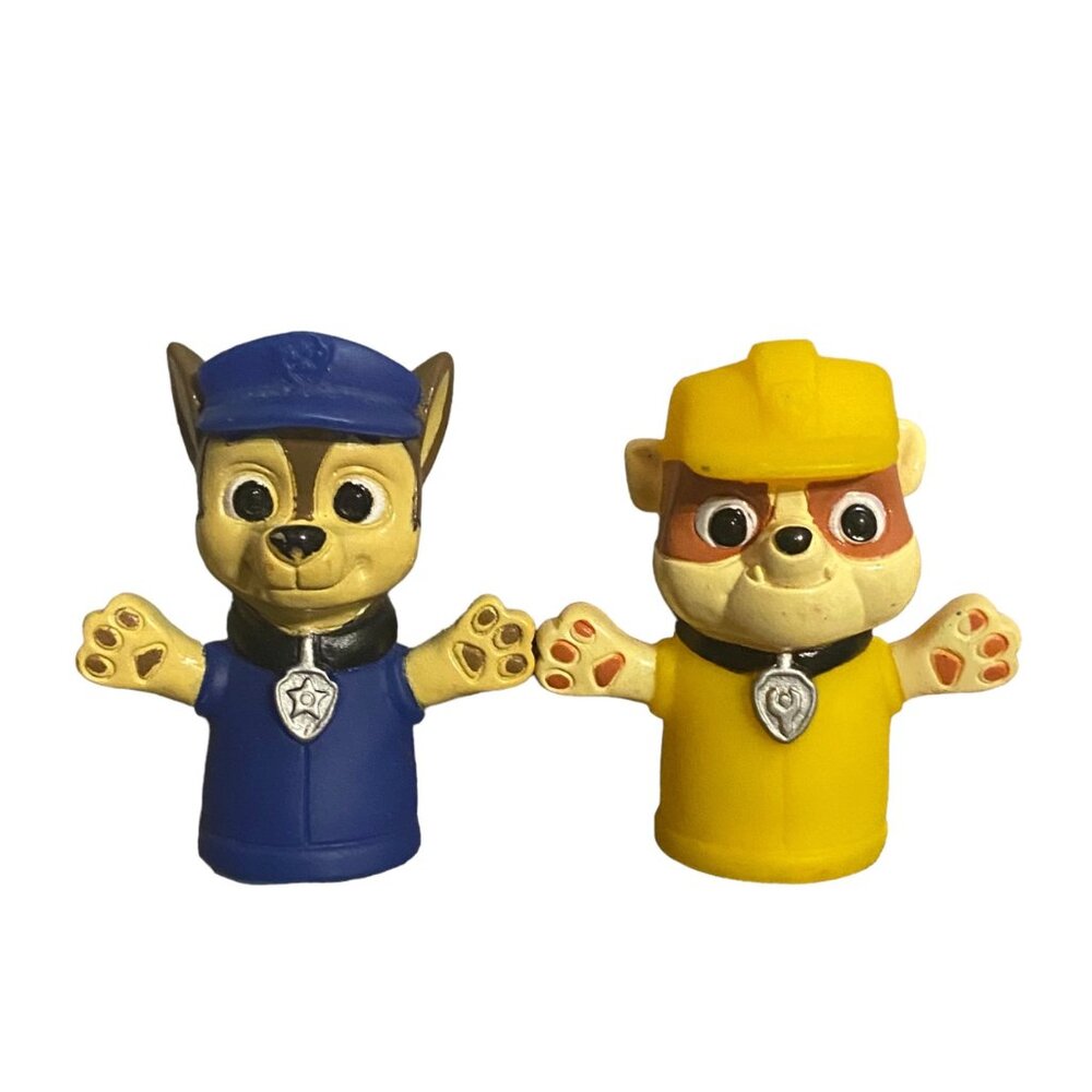 Paw Patrol Chase & Rubble Finger‎ Puppets 2-Pack Ginsey 2.25" Plastic